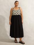 Live Unlimited Curve Crinkle Crochet Dress, Black