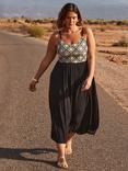 Live Unlimited Curve Crinkle Crochet Dress, Black