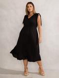 Live Unlimited Curve Petite Drawstring Sleeve Maxi Dress, Black