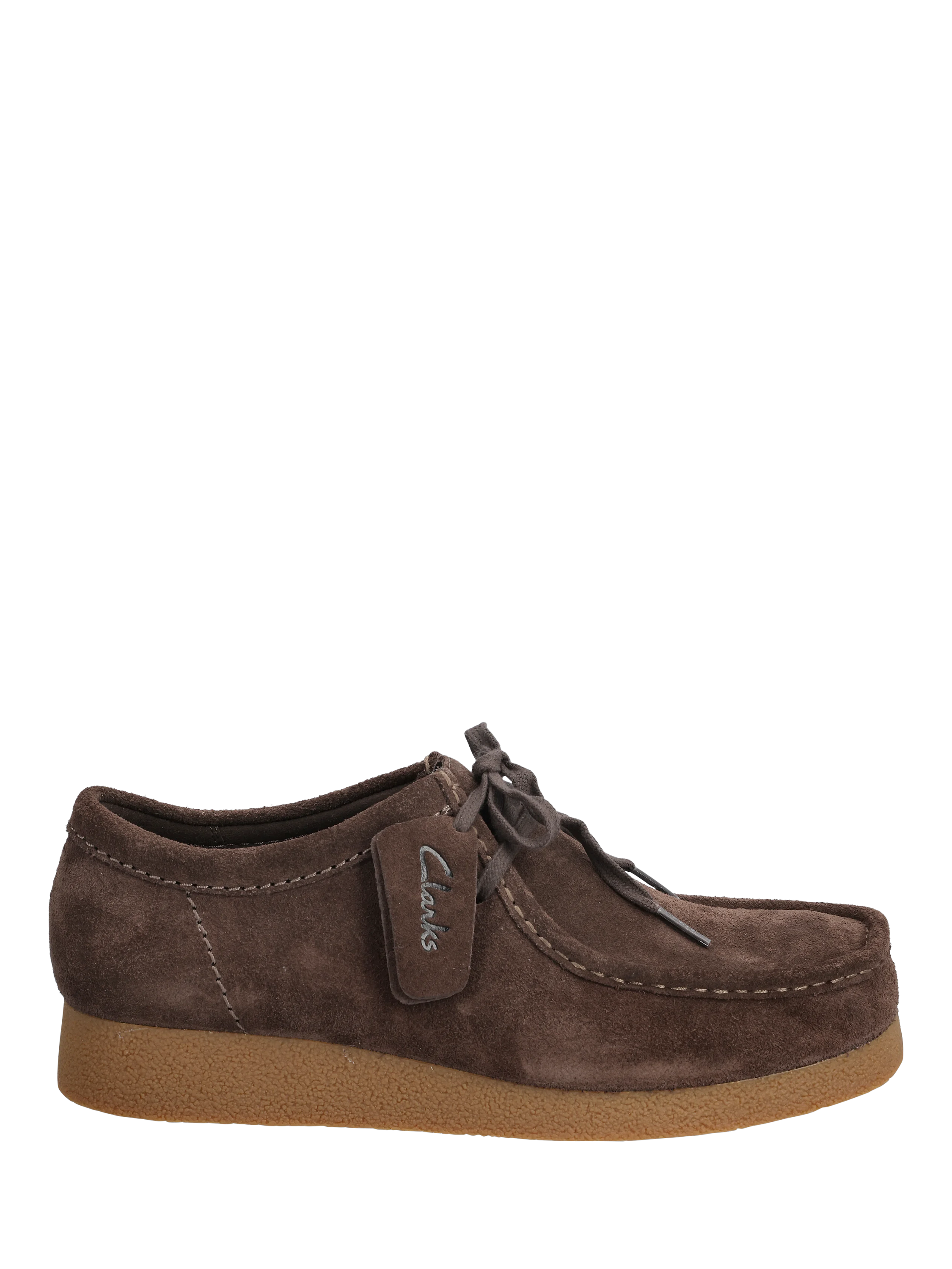 Clarks Wallabee EVO Suede Shoes, Dark Brown Suede