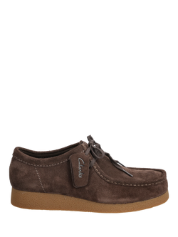 Clarks Wallabee EVO Suede Shoes, Dark Brown Suede, Dark Brown Suede