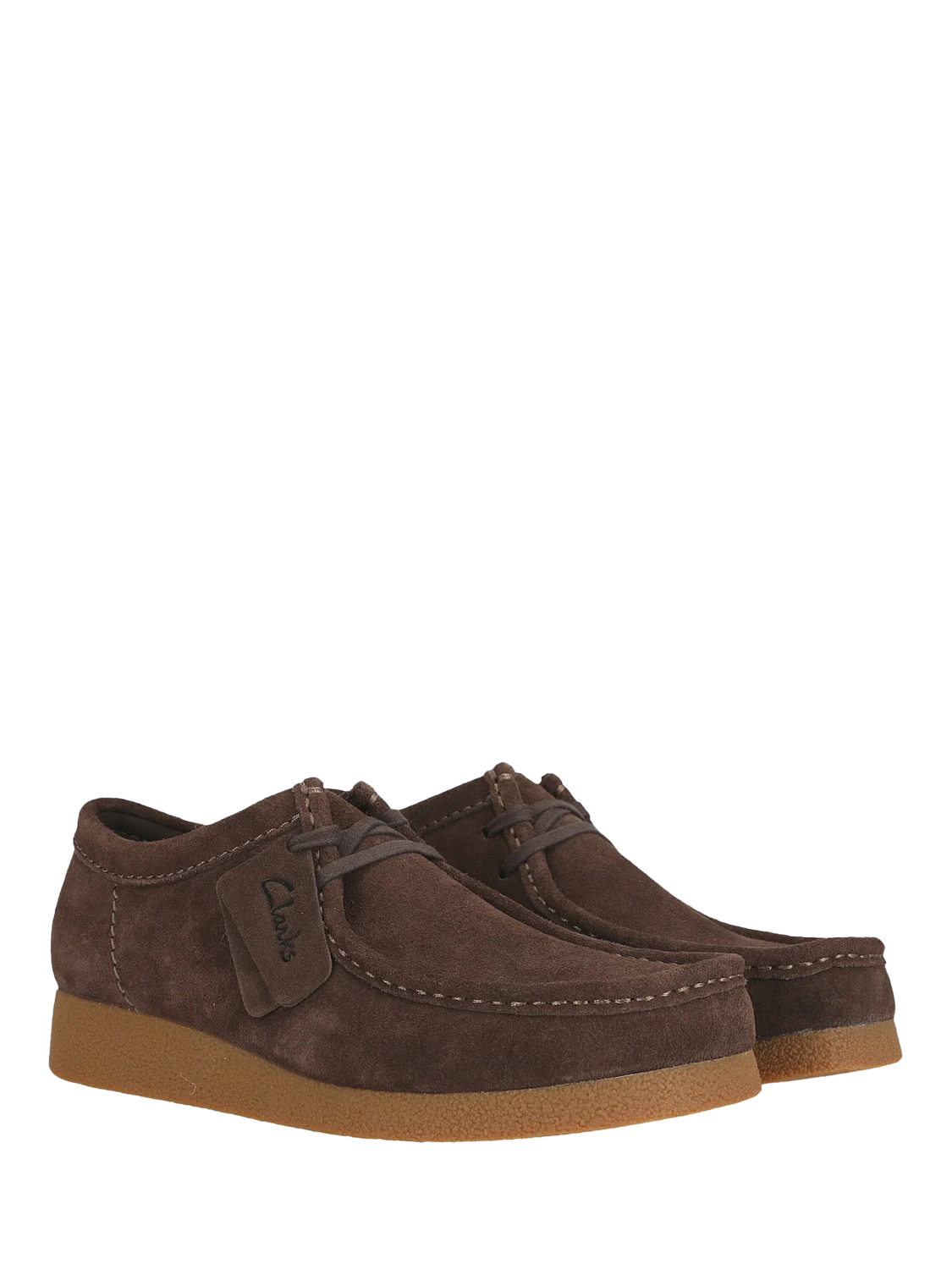Clarks Wallabee EVO Suede Shoes, Dark Brown Suede