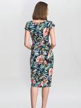 Gina Bacconi Marley Leaf Print Sheath Dress, Multi