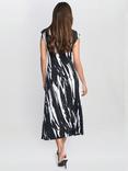 Gina Bacconi Lucia Abstract Midi Dress, Black/White