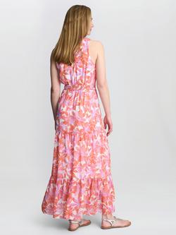 Gina Bacconi Roweena Floral Maxi Dress, Coral - view 2, Coral