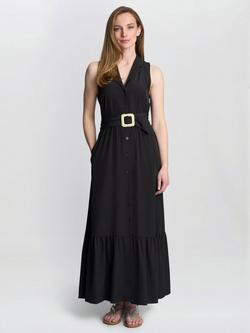 Gina Bacconi Jamie Shirt Maxi Dress, Black