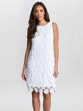 Gina Bacconi Sleeveless Lace Shift Dress, White