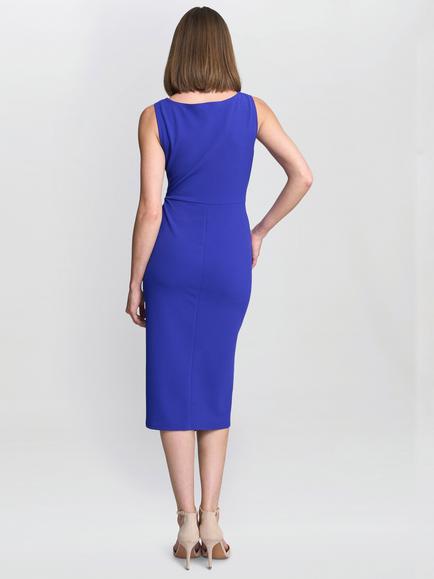 Gina Bacconi Helena Wrap Detail Pencil Dress - view 2, Cobalt
