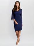 Gina Bacconi Jagger Cowl Neck Dress, Navy