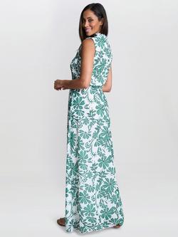 Gina Bacconi Roxanna Floral Maxi Dress, Green/Multi - view 2, Green/Multi