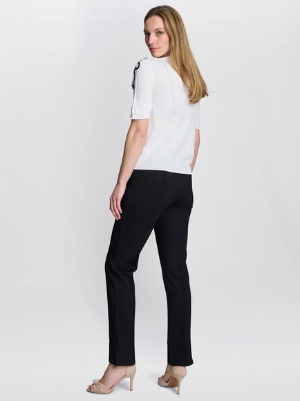 Gina Bacconi Vicki Flower Short Sleeve Jumper - view 2, Off White