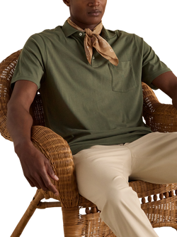 Joules Emmett Cotton Regular Fit Short Sleeve Polo Shirt, Khaki Green