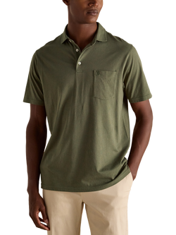Joules Emmett Cotton Regular Fit Short Sleeve Polo Shirt - view 2, Khaki Green