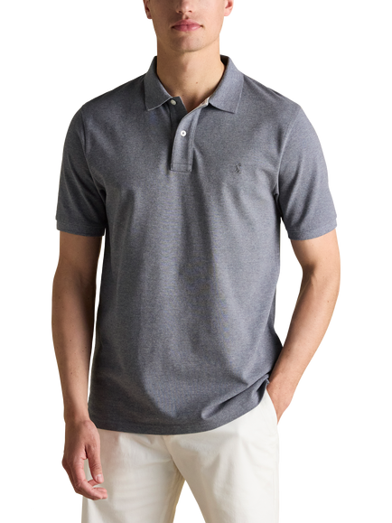 Joules Cotton Regular Fit Short Sleeve Polo Shirt, Grey