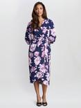 Gina Bacconi Keeley Floral Midi Dress, Navy/Multi