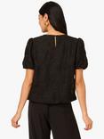 Adrianna Papell Squiggle Embroidered Top, Black