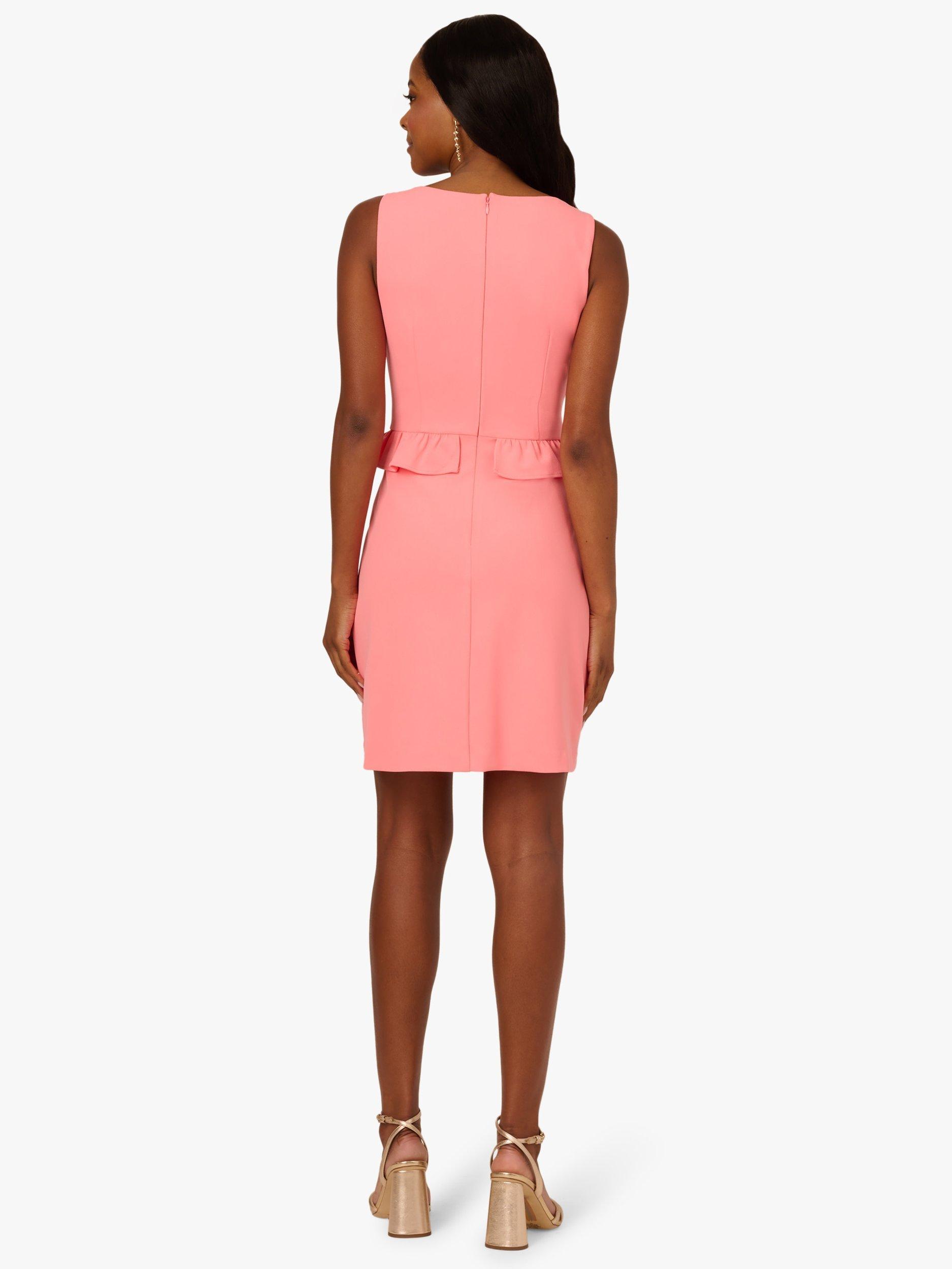 Product image 3 of 7, which shows Adrianna Papell Ruffle Sheath Dress, Salmon Pink, 8