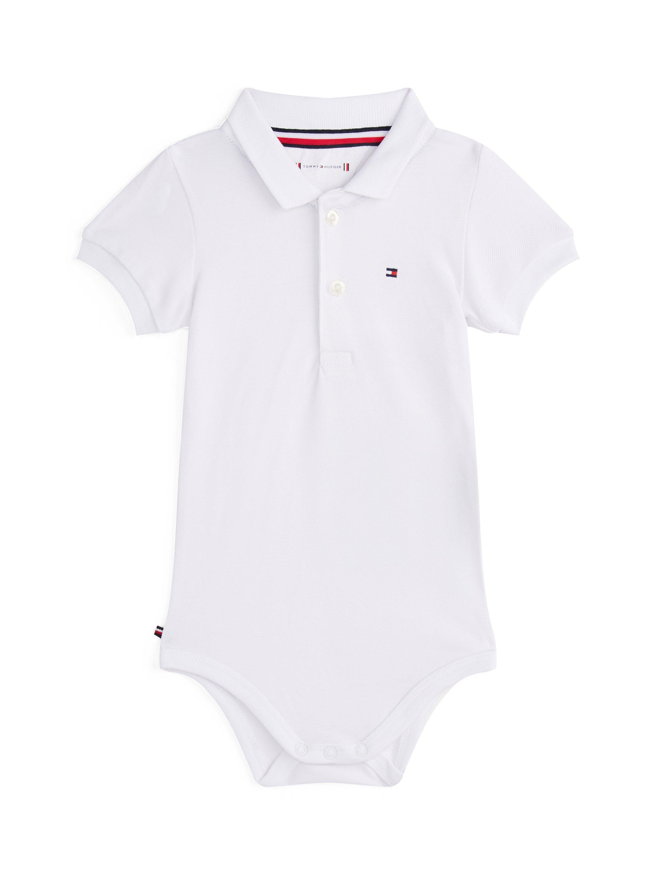 Product image 2 of 3, which shows Tommy Hilfiger Baby Cotton Blend Polo Bodysuit Gift Set, White, 0-3 months