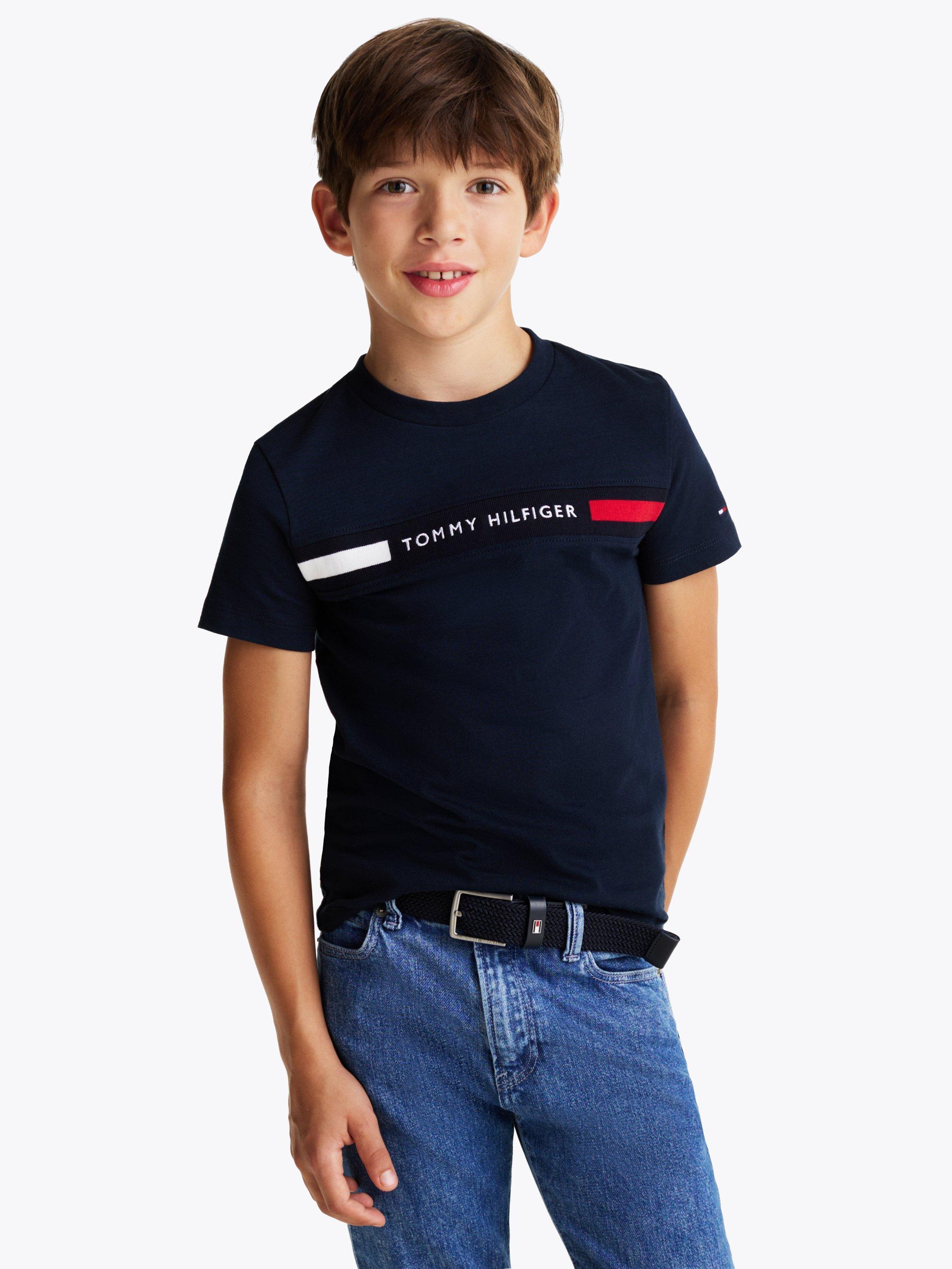 Tommy Hilfiger Kids' Cotton Crew Neck T-Shirt, Dark Night Navy