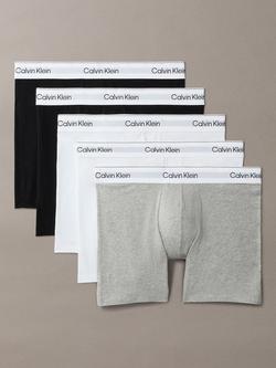 Calvin Klein Cotton Blend Boxer Briefs, Pack of 5, Black/White/Light Grey
