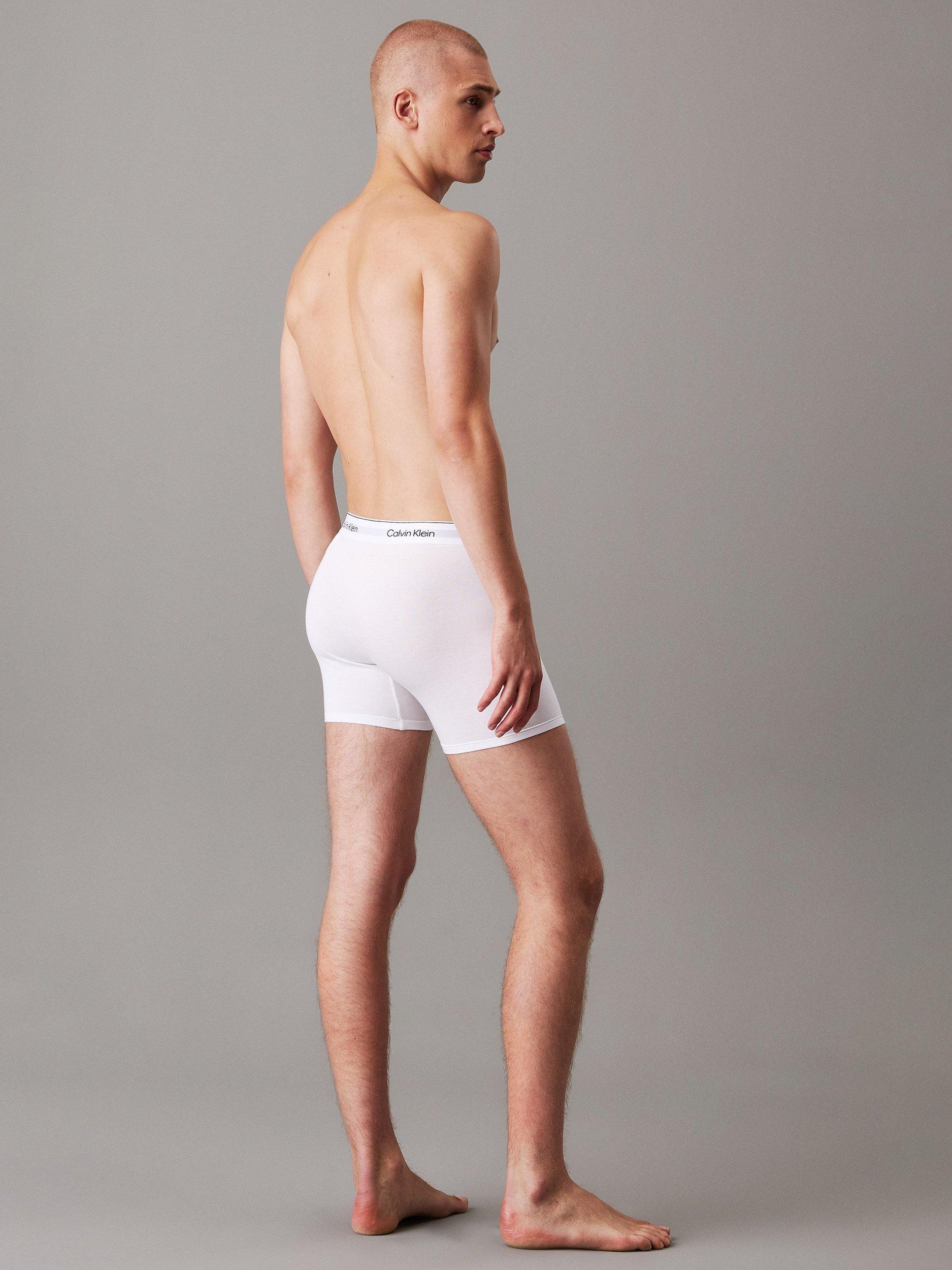 Product image 3 of 4, which shows Calvin Klein Cotton Blend Boxer Briefs, Pack of 5, Black/White/Light Grey, S