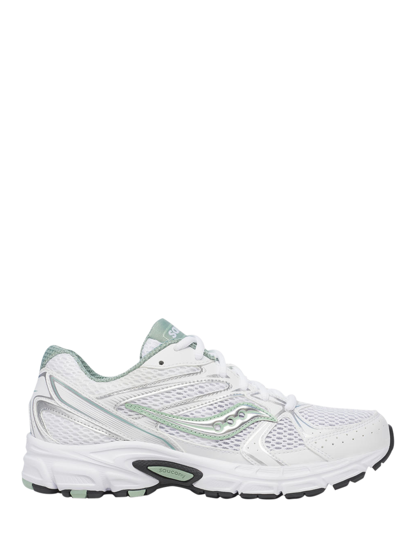 Product image 1 of 6, which shows Saucony Ride Millennium Trainers, White/Green, 9