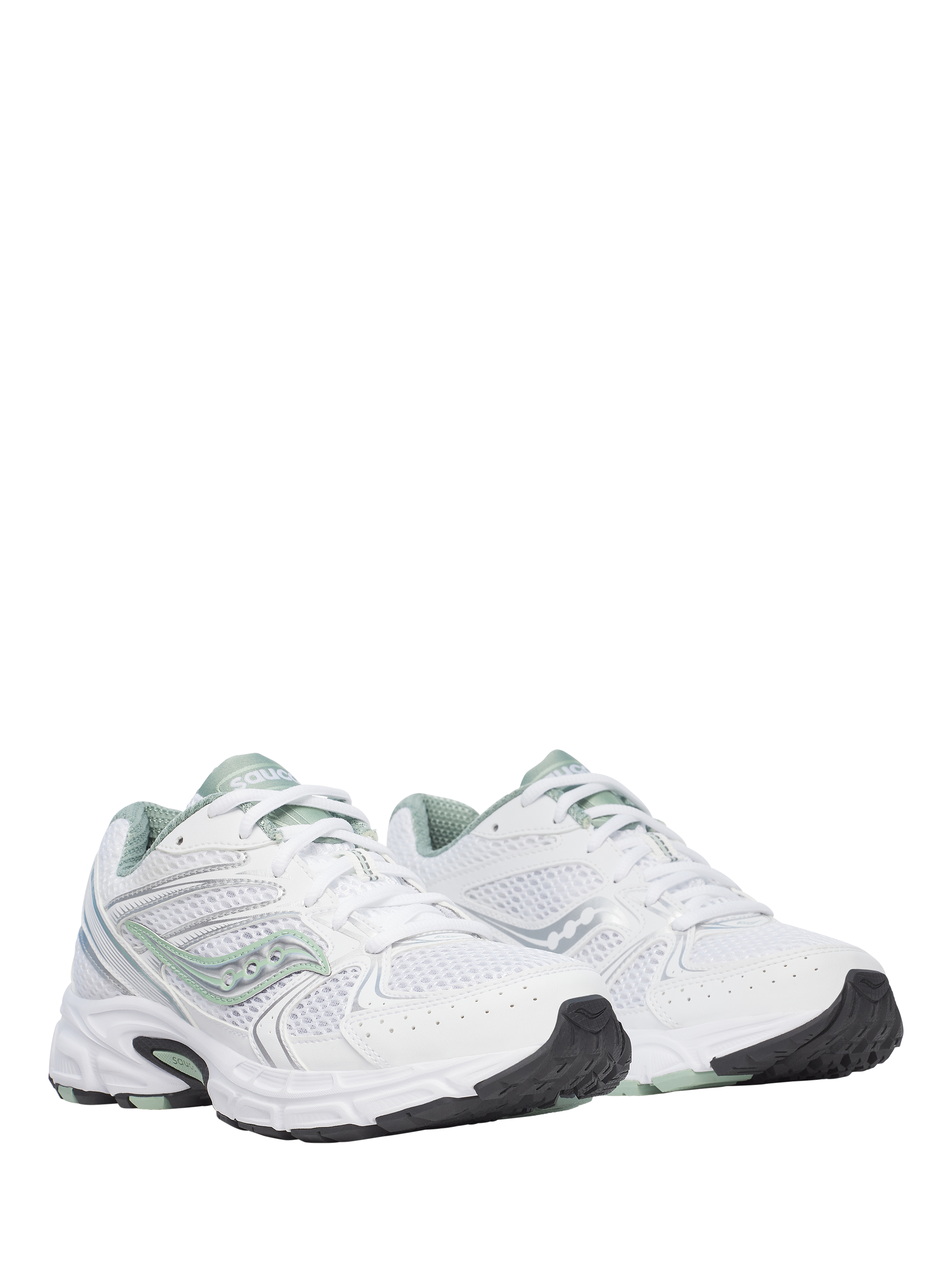 Product image 2 of 6, which shows Saucony Ride Millennium Trainers, White/Green, 9