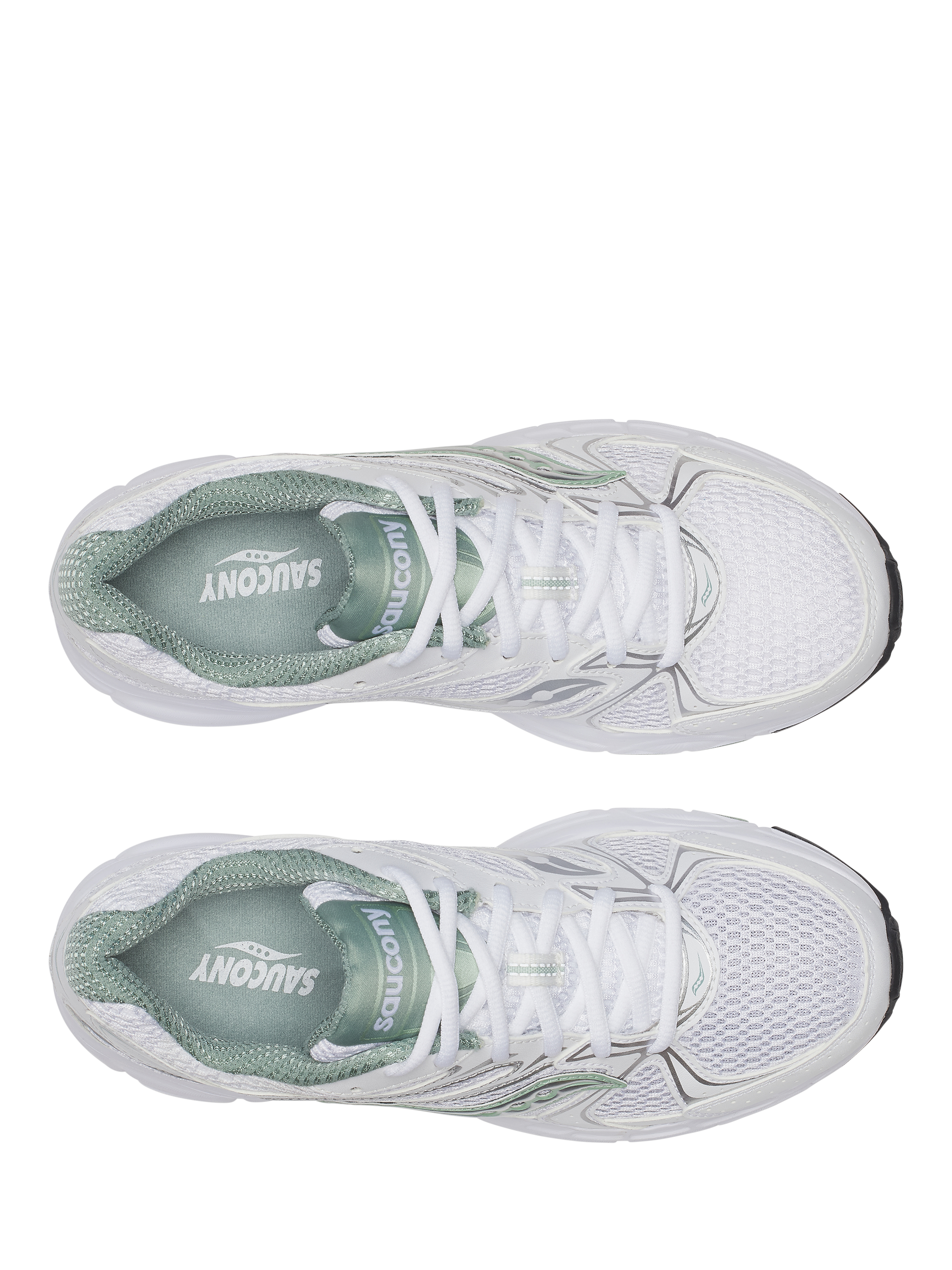 Product image 5 of 6, which shows Saucony Ride Millennium Trainers, White/Green, 9