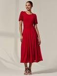 Jolie Moi Ayla Plain Mesh Maxi Dress, Red