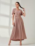 Jolie Moi Angel Sleeve Soft Jersey Maxi Dress, Rose Taupe