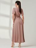 Jolie Moi Angel Sleeve Soft Jersey Maxi Dress, Rose Taupe