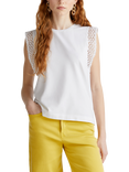Benetton Macramé Detail Jersey Top