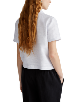 Benetton Boxy Short Sleeve Linen Blend Shirt - view 2, Air Force Blue