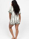 Fable & Eve Maida Vale Short Sleeve Shorty Pyjama Set, Olive Green
