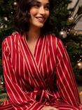 Fable & Eve Shoreditch Stripe Dressing Gown, Rust Orange