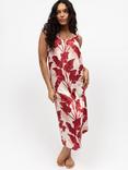 Fable & Eve Shoreditch Leaf Print Nightdress, Red
