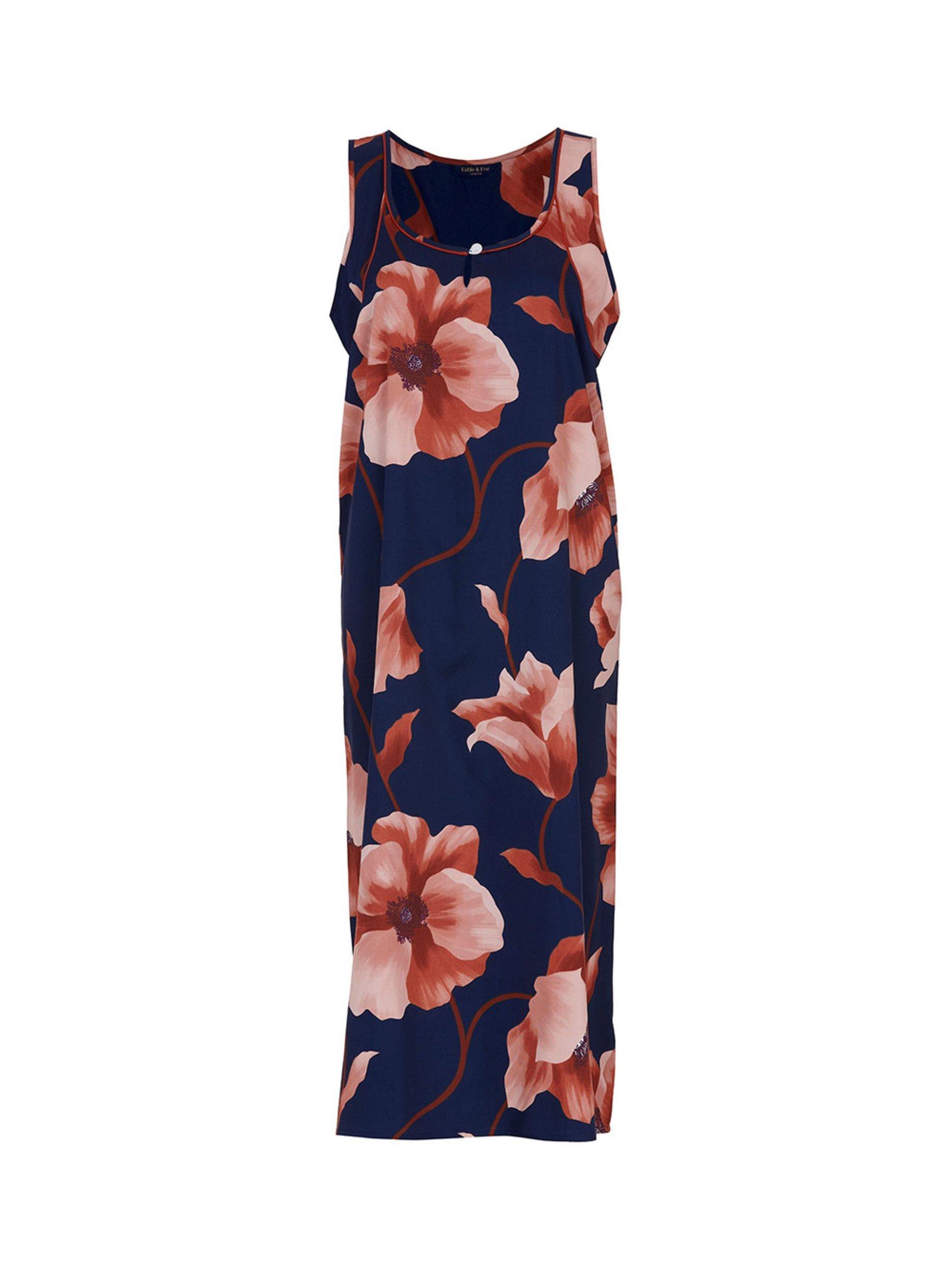 Product image 4 of 4, which shows Fable & Eve Camden Floral Nightdress, Navy, 8