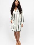 Fable & Eve Maida Vale Stripe Nightshirt, Olive