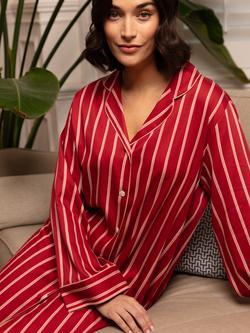 Fable & Eve Shoreditch Stripe Nightshirt, Rust - view 2, Rust