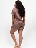 Fable & Eve Fulham Short Sleeve Shorty Pyjama Set, Mocha