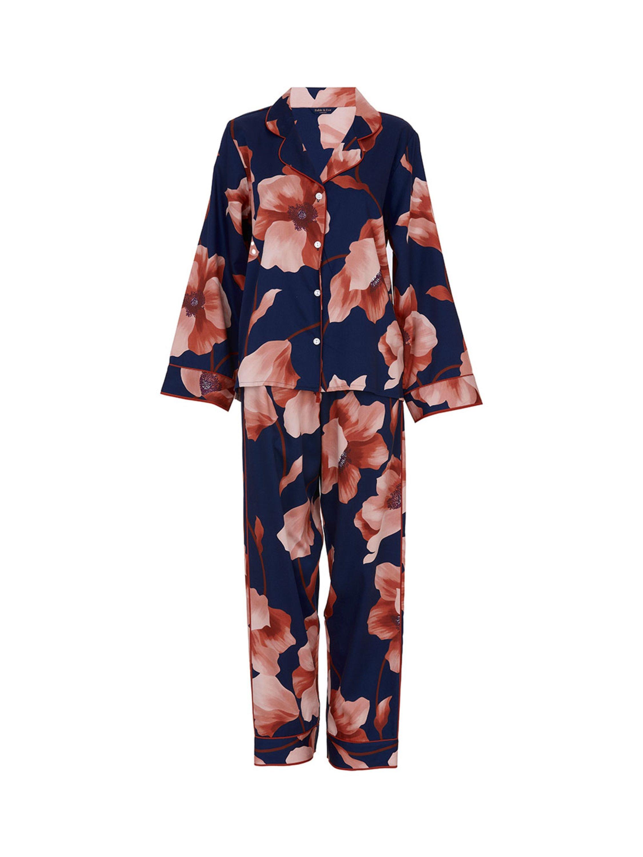 Product image 4 of 4, which shows Fable & Eve Camden Floral Long Pyjama Set, Navy, 8
