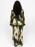 Fable & Eve Maida Vale Floral Long Sleeve Long Pyjama Set, Olive Green