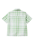 Benetton Kids' Cotton Short Sleeved Checked Shirt, Multicolor