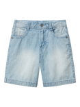 Benetton Kids' Denim Checked Bermuda Shorts, Sky Blue
