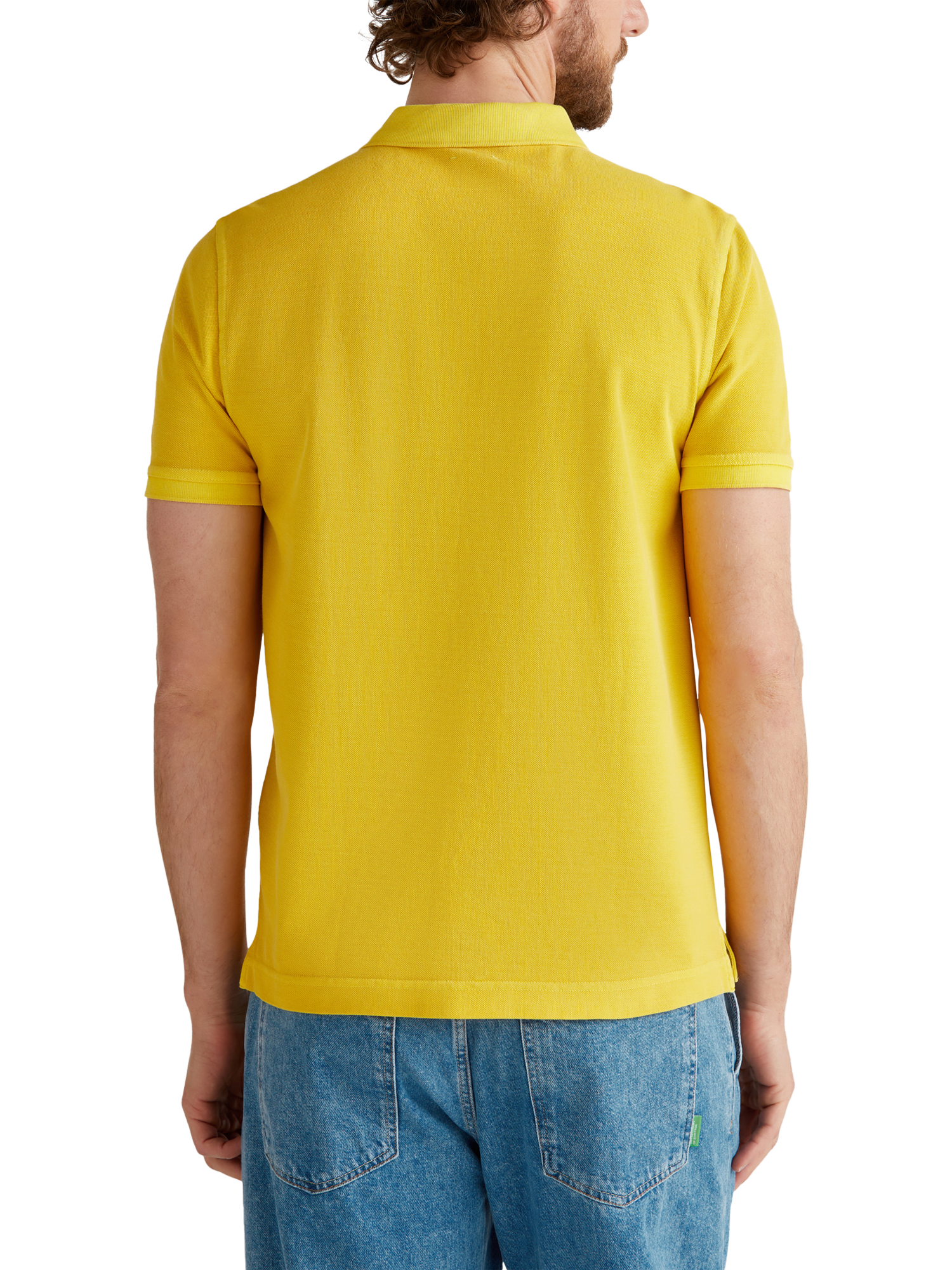 Product image 2 of 4, which shows Benetton Cotton Regular Fit Short Sleeve Piqué Polo Shirt, Gold, XXL