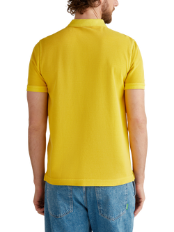 Benetton Cotton Regular Fit Short Sleeve Piqué Polo Shirt - view 2, Gold