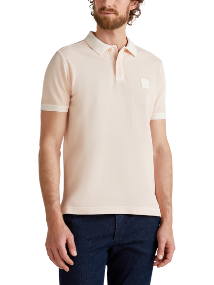 Benetton Cotton Regular Fit Short Sleeve Piqué Polo Shirt, Powder