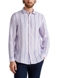 Benetton Linen Regular Fit Stripe Shirt, Multi