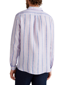 Benetton Linen Regular Fit Stripe Shirt, Multi - view 2, Multi