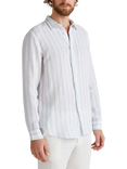 Benetton Striped Regular Fit Shirt, Heavenly Blue